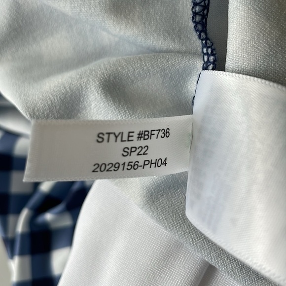 NWOT J.CREW dress size M navy blue white gingham sleeveless built in shorts - Picture 7 of 7